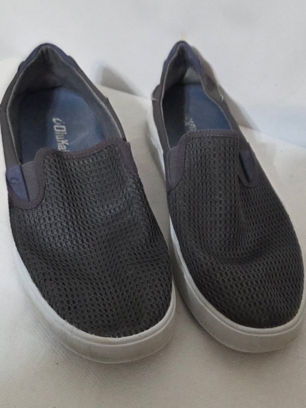 Olukai Lae’ahi Lauhala Slip On Loafers Gray Men’s Slip On Shoes Size 10
